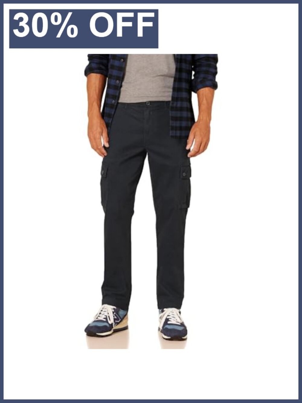 Men's Slim-Fit Stretch Cargo Pants Tapered Leg Casual